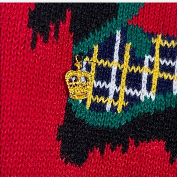 RARE Vintage Susan Bristol 1992 Scottie Terrier Dog Cardigan Holiday Sweater M - Picture 5 of 13